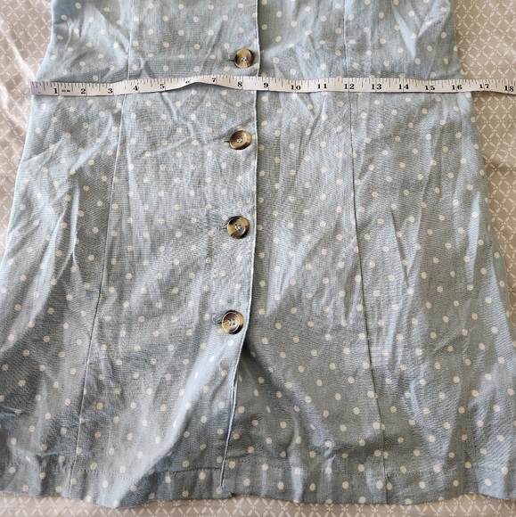 New Large Japna Baby Blue Polka Dot Mini Dress - Picture 8 of 9
